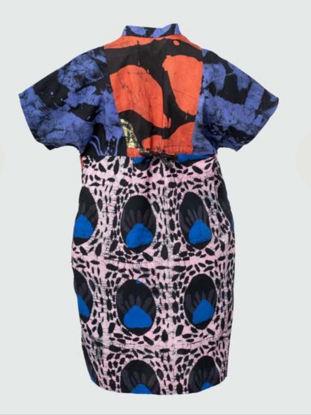 Osei Duro Bata Dress Hocus Pocus Purple Yellow Button Down Small - Picture 2 of 13